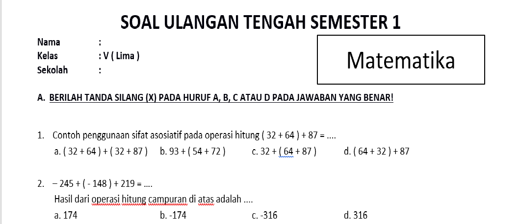 Soal Cerita Matematika Sd Kelas 5 Materi Volume