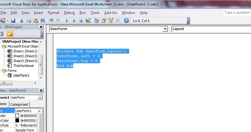 How to make Excel UserForm Immovable using VBA ~ Excel and Analytics