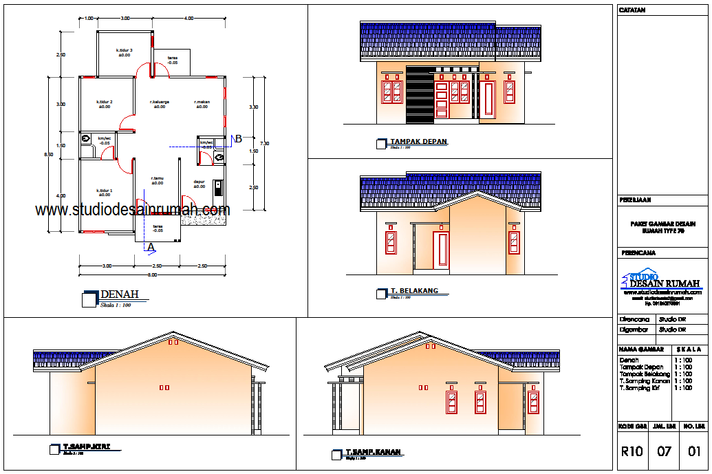  Denah  Rumah  Type 70 Lengkap  desain dan denah  rumah  type 