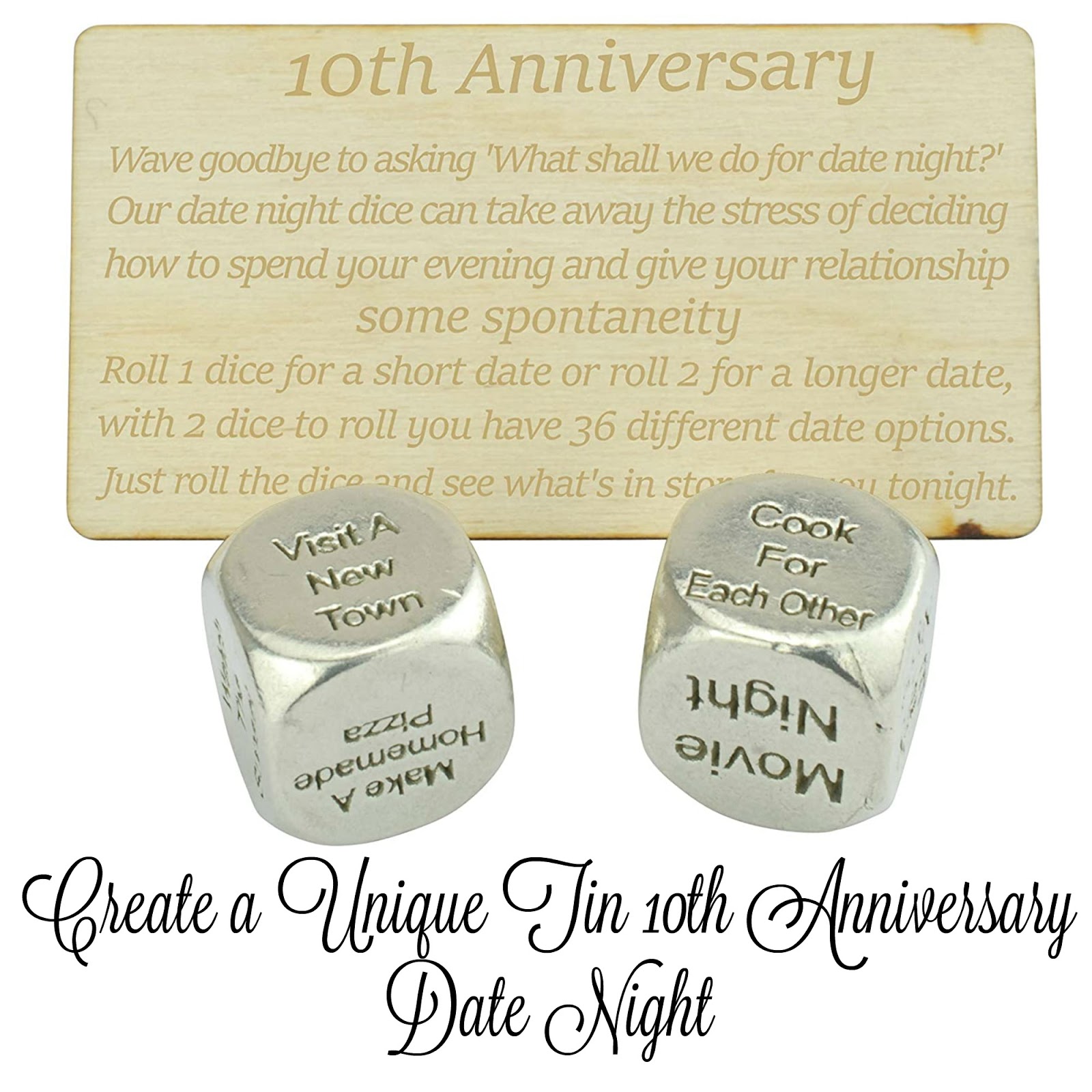 a 10th anniversary tin dice