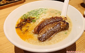 IPPUDO Spicy Black, Kakuni Special Ramen, smoked salmon salad, Chashu Tsukune Teppan,  Shiromaru Kakuni