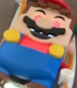 LEGO Super Mario evil red eyes LEGO Super Mario sleep animation red eyelids tired