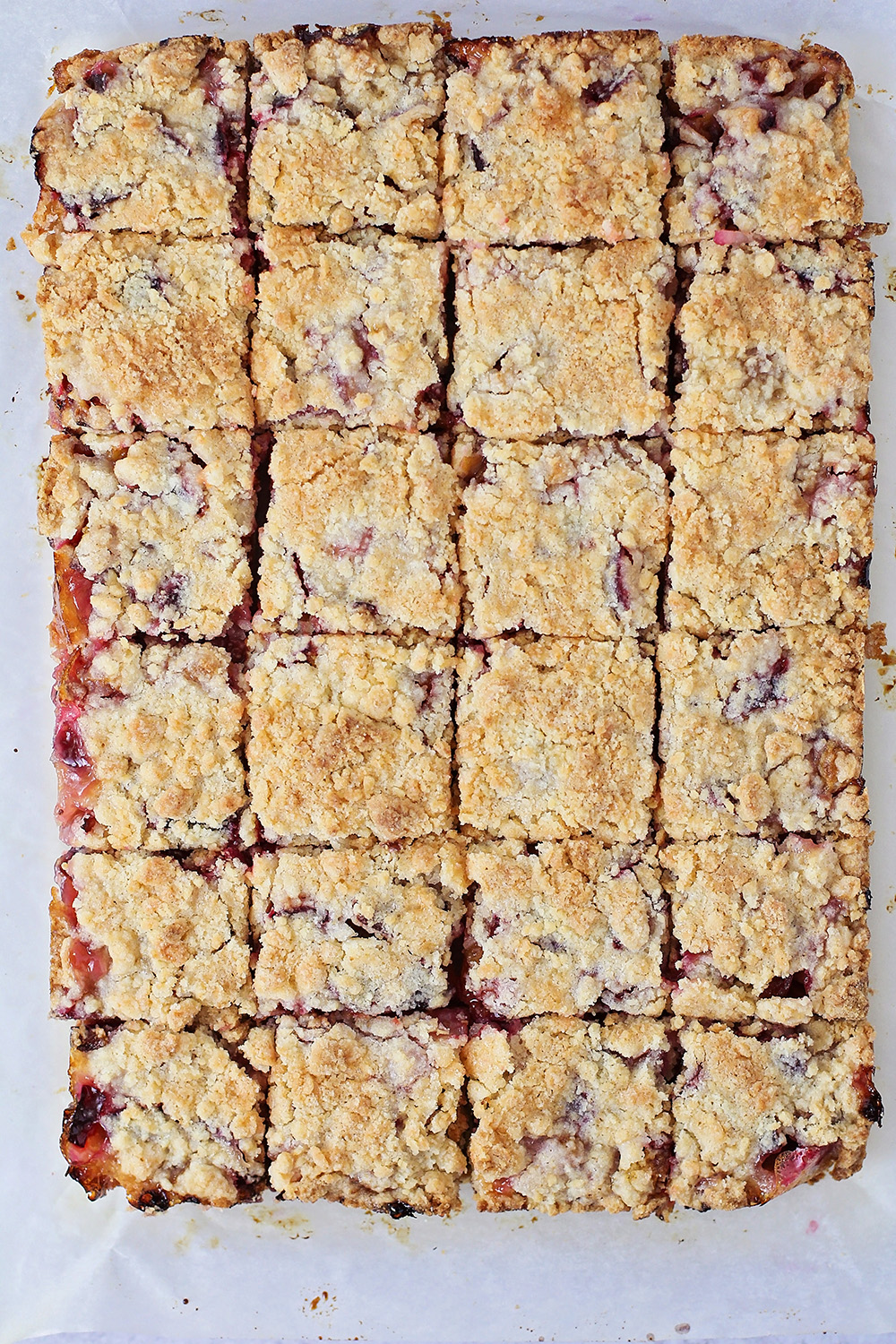 These easy and delicious plum crumb bars are the perfect way to showcase that sweet summer fruit!