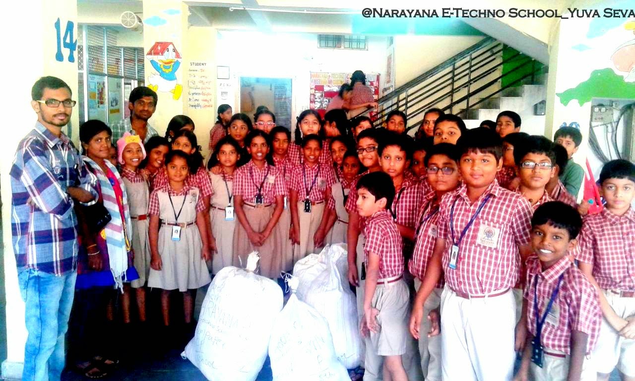 Yuva Seva JOy Of Giving Day Narayana eTechno School ,Champapet.