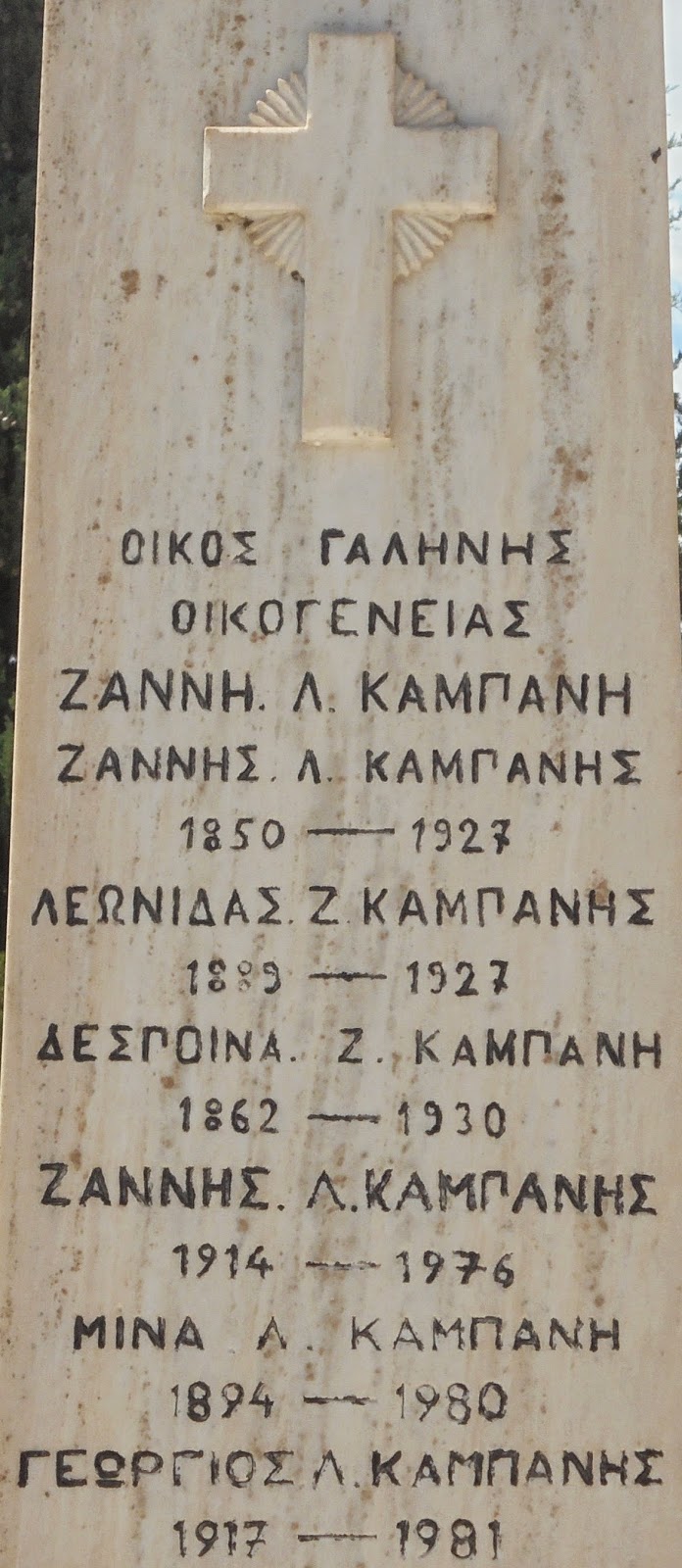 το ταφικό μνημείο του οίκου Ζάννη Καμπάνη στο νεκροταφείο της Άνδρου