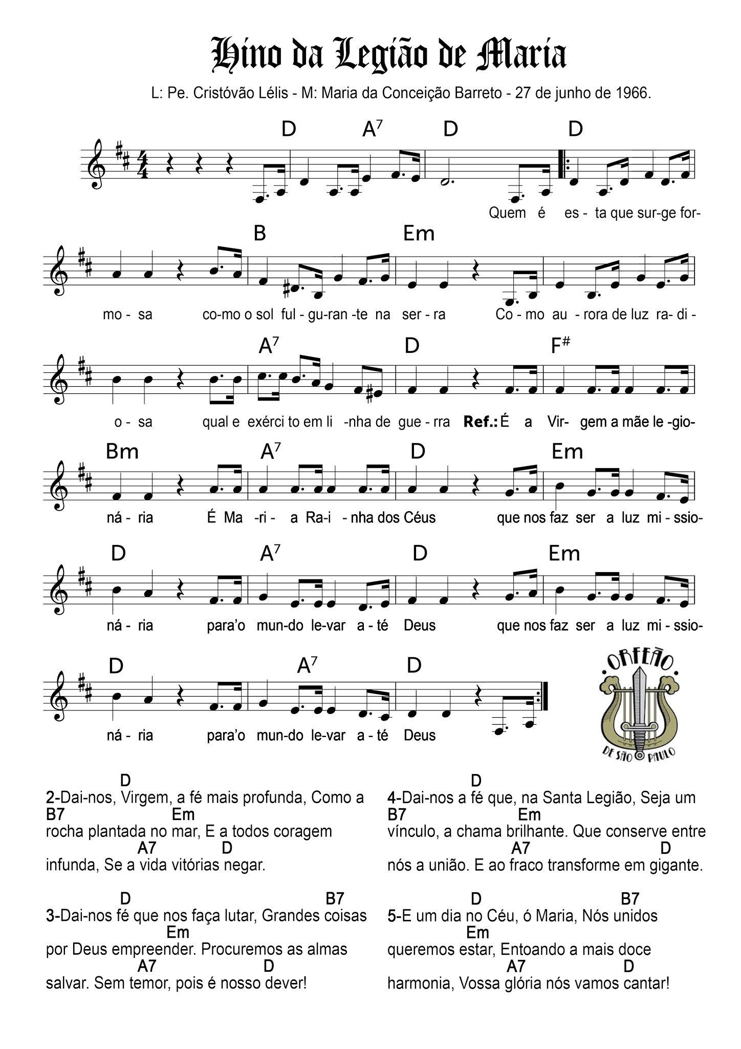 Hino da Legião de Maria Hino da Legião de Maria
