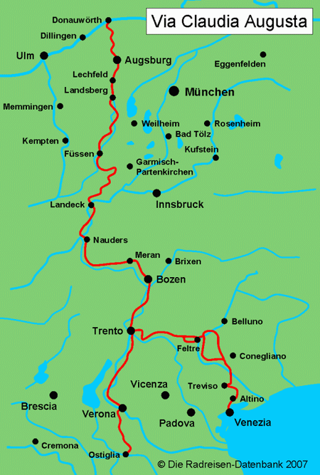 Via Claudia Augusta Floripa: Caminhos oficiais da Via Claudia Augusta Via Claudia Augusta Floripa: Caminhos oficiais da Via Claudia Augusta