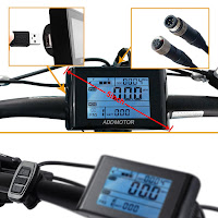 5" LCD display shows speed, power & battery life on Addmotor MOTAN M-550 Fat Tire E-bike