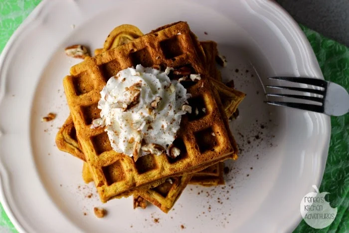 Pumpkin Spice Buttermilk Waffles: a taste of Fall for breakfast