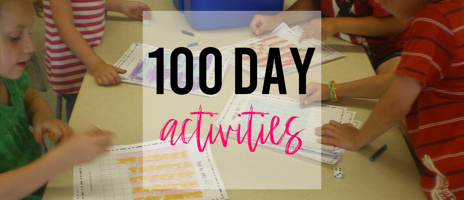 100 day activities for Kindergarten and First Grade