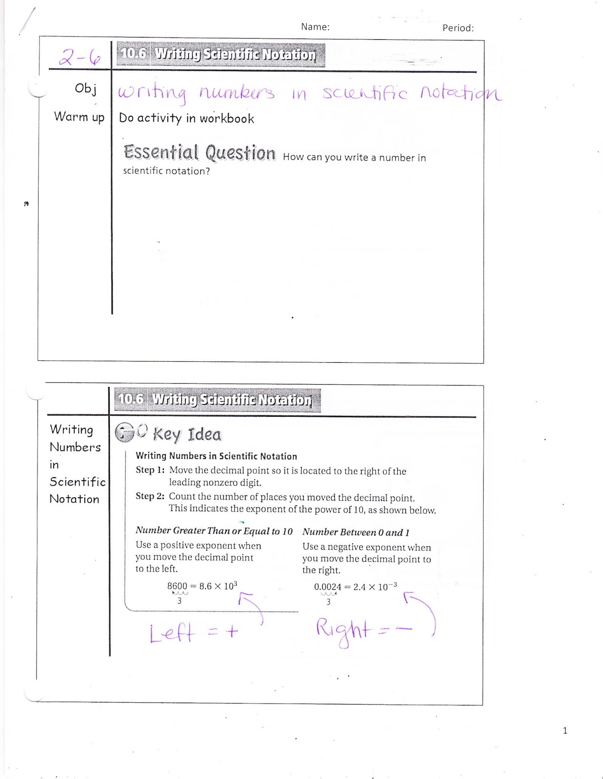 Notation in a sentence image