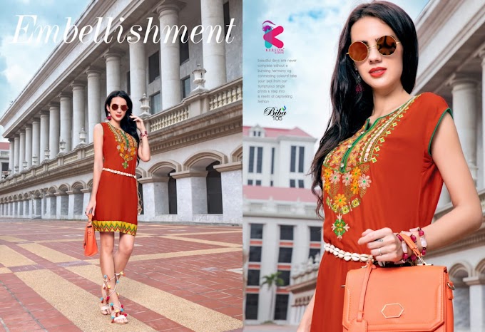 Kersom Biba Party wear Embroidered kurtis Manufacture