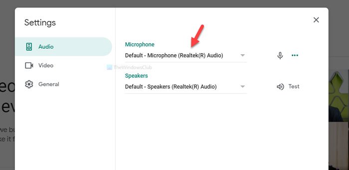 Исправление микрофона Google Meet, не работающего в Windows 10