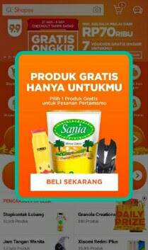 hadiah gratis shopee untuk pengguna baru