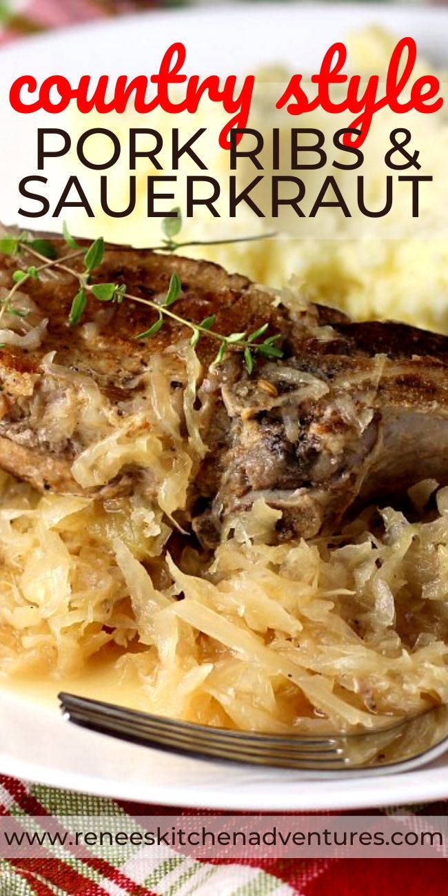 Oven Braised Country-Style Pork Ribs with Sauerkraut | Renee's Kitchen ...