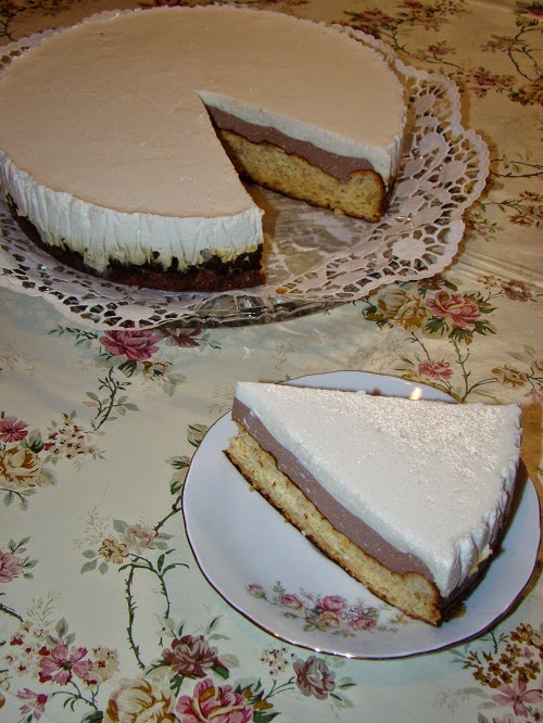 Tort cu doua creme diferite de branza - dukan style