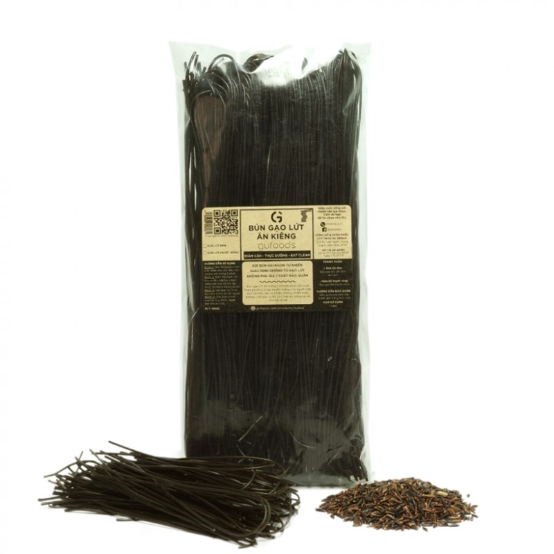 Bún Gạo Lứt Đen Ăn Kiêng GUfoods (500g)