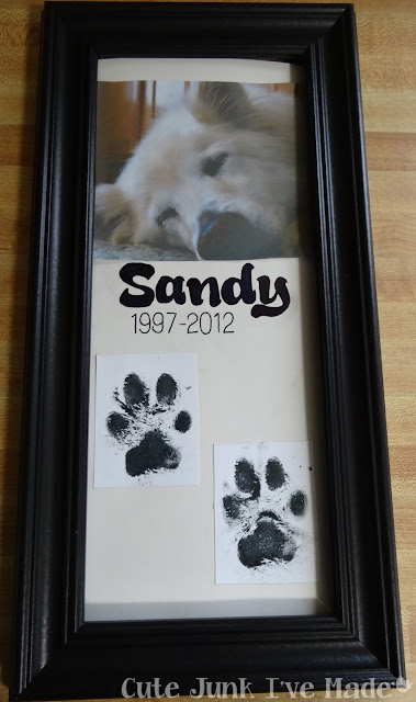 Puppy Print Memorial Frame - Finished Product