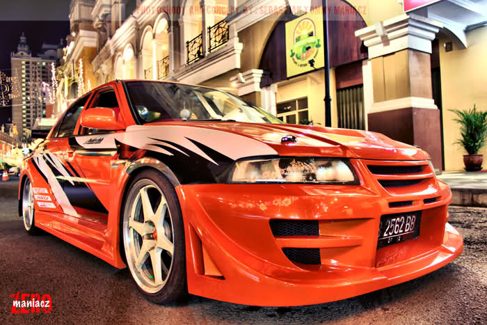 japanese custom cars: Mitsubishi Lancer Evo 4 Wide Body