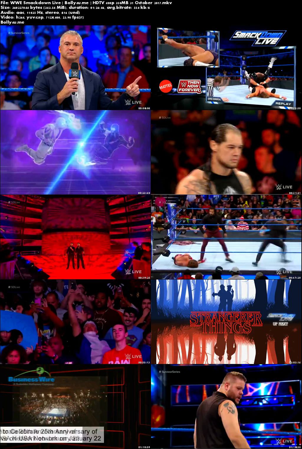 WWE Smackdown Live HDTV 480p 350MB 31 October 2017 Download