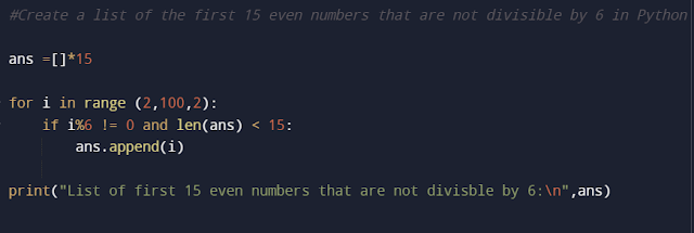 Geek4Tutorial.com: Python program to Create a list of the first 15 even ...