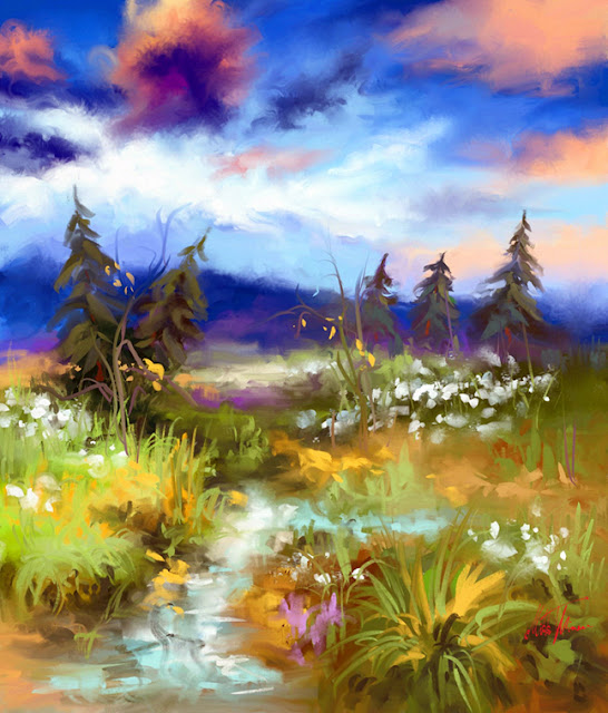 Late summer digital landscape painting by Mikko Tyllinen