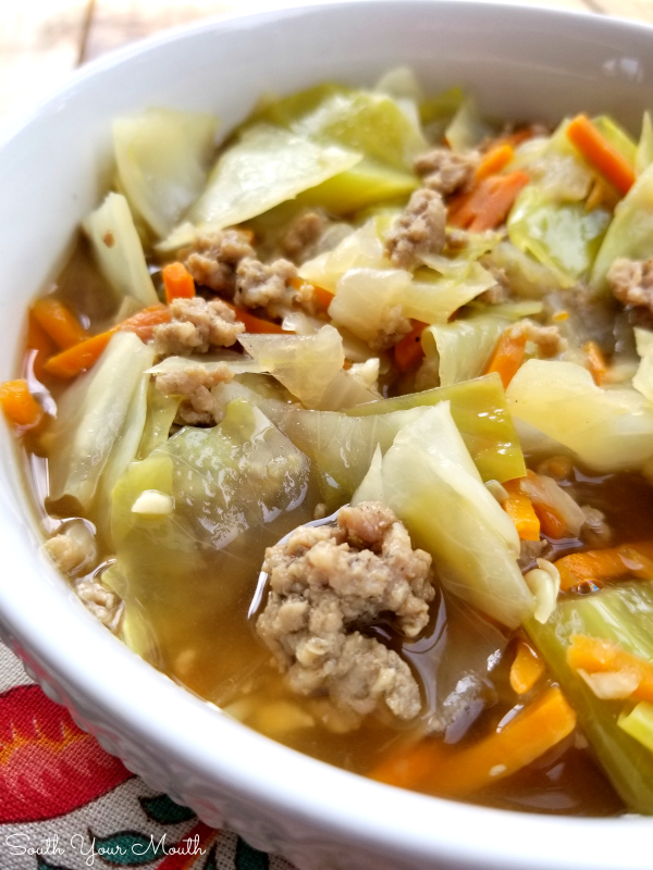 Egg Roll SOUP! A quick and easy egg roll soup recipe bursting with fresh vegetables and bold flavors in a light broth that can easily we tweaked for #lowcarb or #keto diets. #eggroll #soup