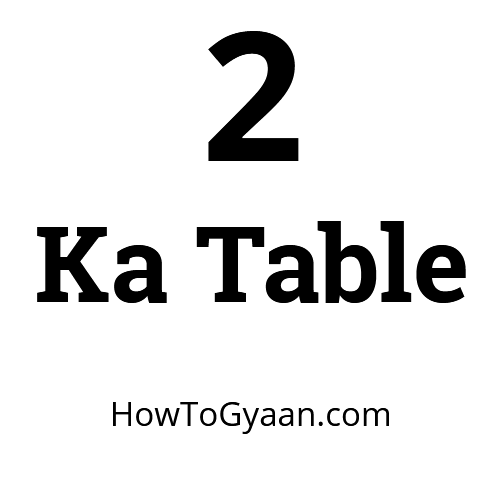 2 ka Table दो का पहाड़ा हिन्दी और इंग्लिश में HowToGyaan
