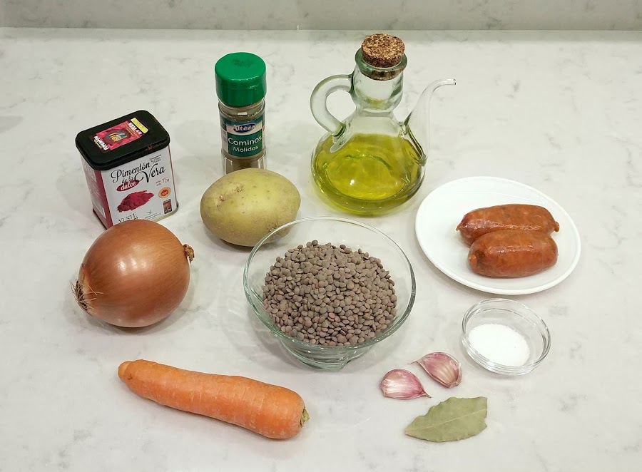 Ingredientes lentejas con chorizo