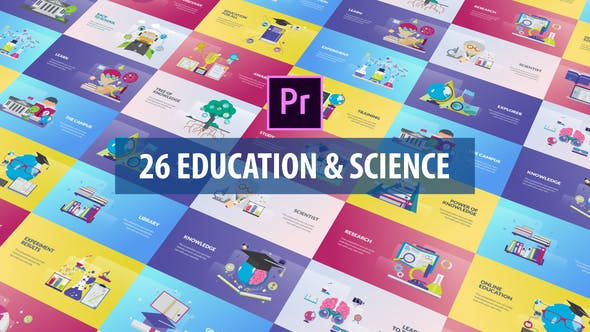 قوالب بريمير قالب شاشات تعليمية متحركة للادبي بريمير Videohive Education and Science Animation Premiere Pro MOGRT 27223694 Free Videohive Education and Science Animation Premiere Pro