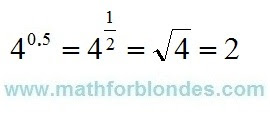 4 to the power zero five. Square root of 4. Mathematics For Blondes.