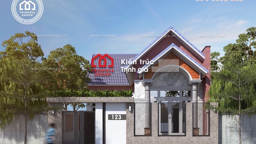 Mẫu nhà cấp 4 mái thái chữ L đẹp hiện đại đầy đủ công năng - Mã số BT1010 - Ảnh 1