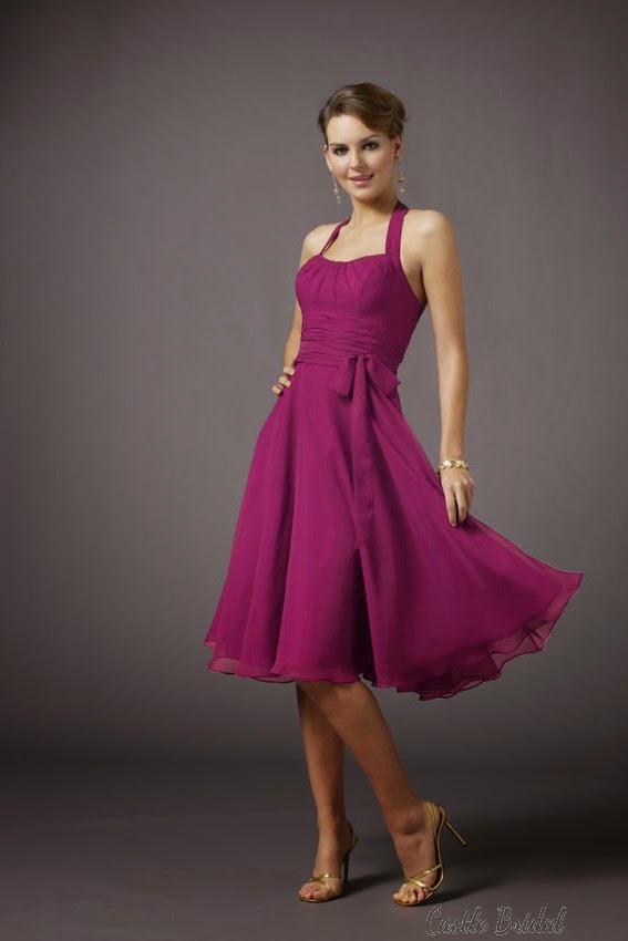 Scooped Halter Neckline A Line With Sash Prom Dress