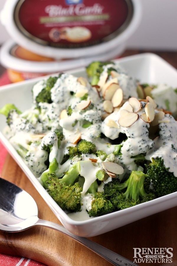 Roasted Broccoli with Garlic Cheese Sauce Renee's Kitchen Adventures