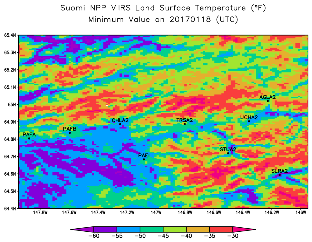 Deep Cold Alaska Weather & Climate Satellite Temperature Estimates