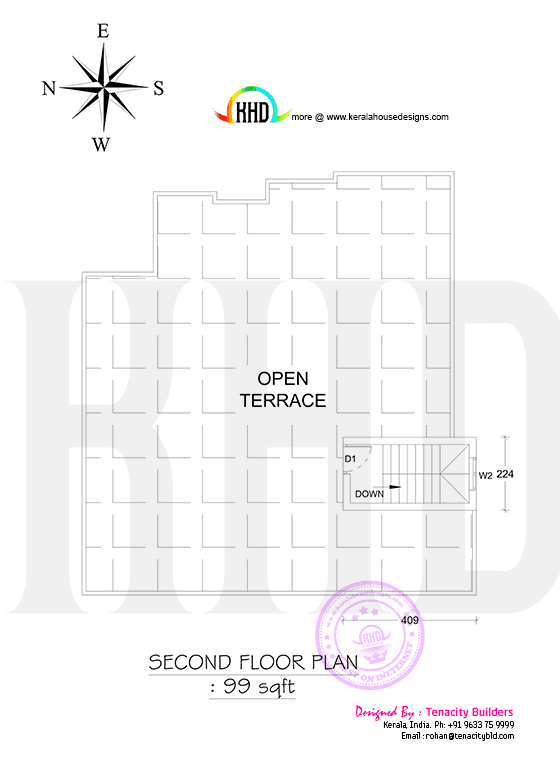 Drawing of second floor plan