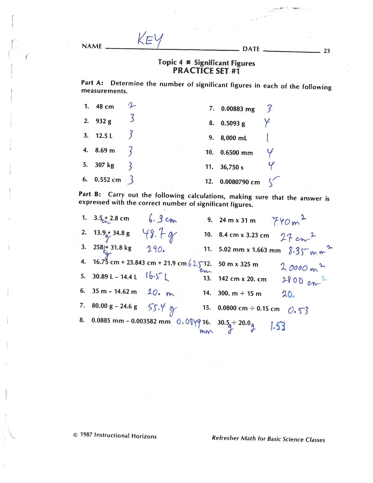 Mr. Kasprick's Chemistry 30 Class: Science/Math/Chemistry Review