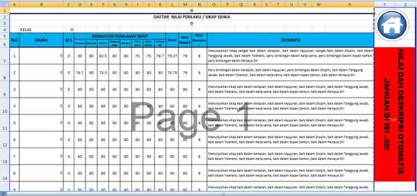 Aplikasi Nilai Perilaku Guru Bk Deskripsi Otomatis Format