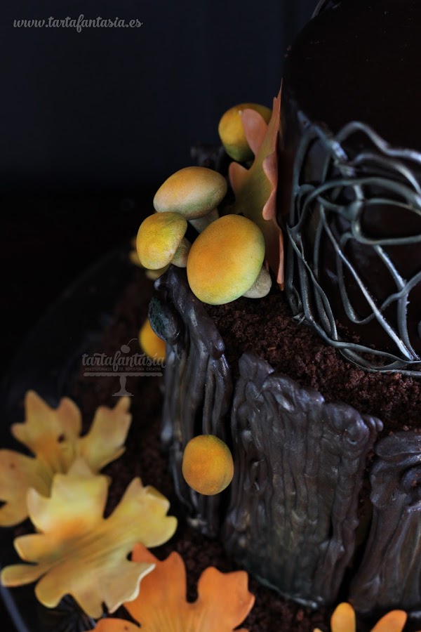Tarta árbol de chocolate