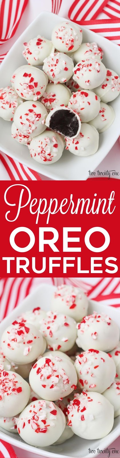 These peppermint Oreo truffles are incredibly delcious and easy to make-- only Oreos, cream cheese, peppermint extract, and chocolate-- no baking!