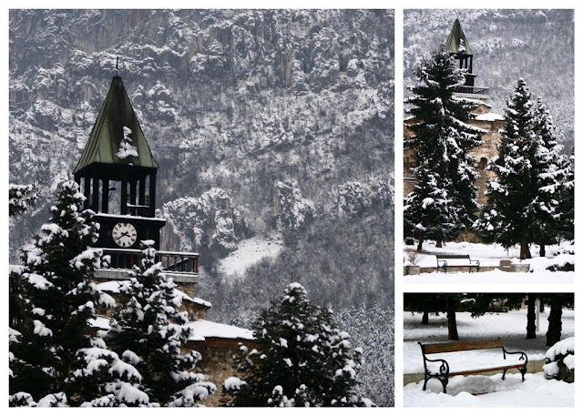 beautiful winter images from the clock tower in Vratsa