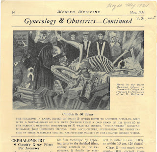 Page from Modern Medicine showing Orozco mural