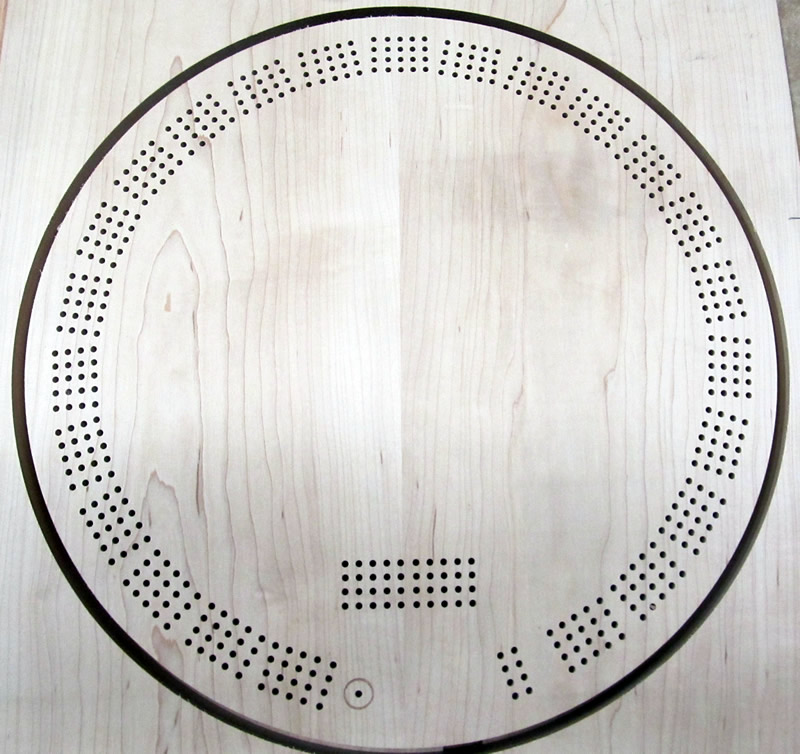 Splinters Woodworks Custom Round Howling Wolf Cribbage Board