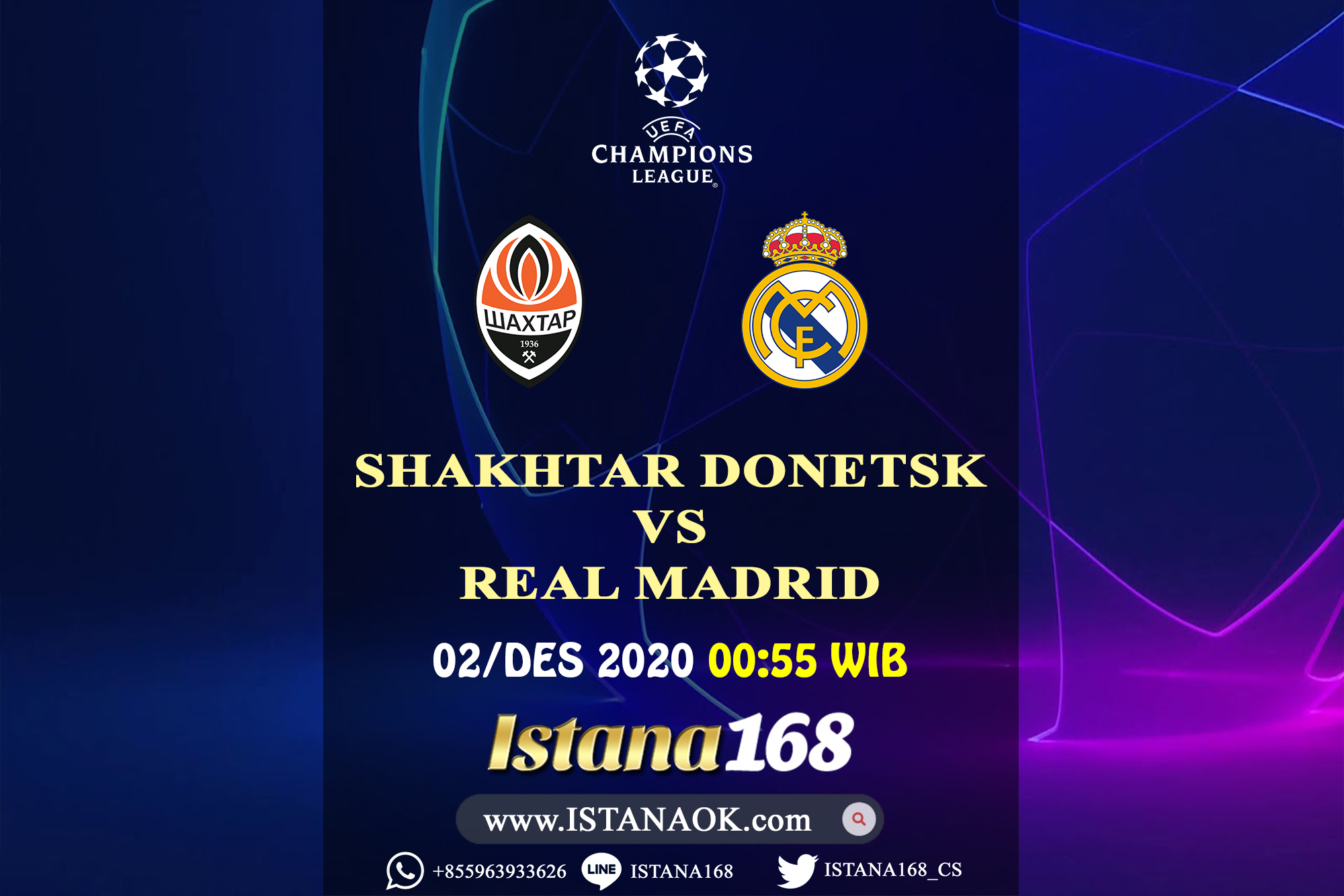 Prediksi Bola Akurat Istana168 Shakhtar Donetsk vs Real Madrid 02 Desember 2020