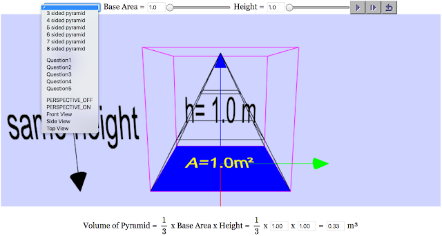 Volume of Pyramid in 3D WebGL JavaScript HTML5 Applet Simulation Model ...