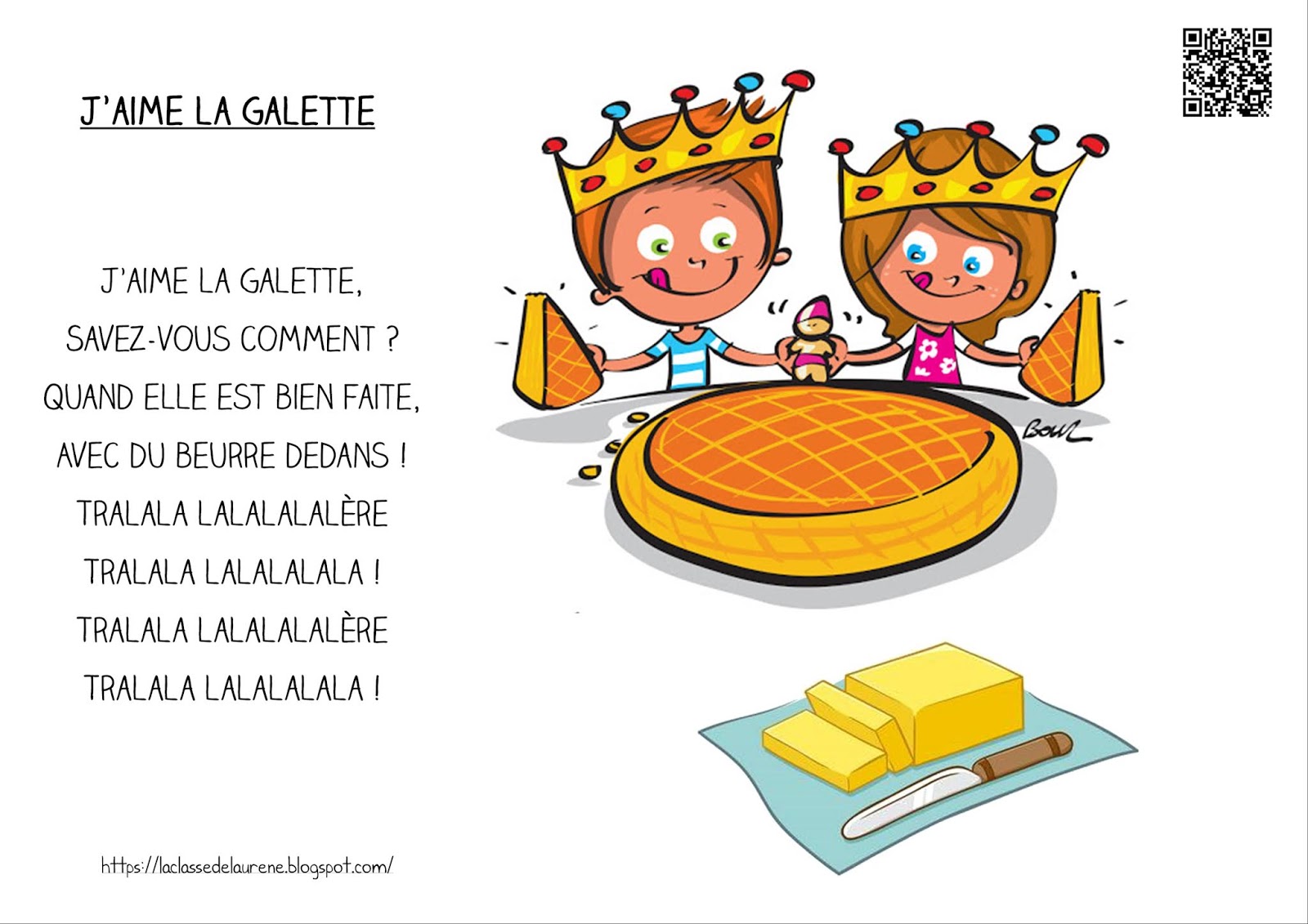 Comptine : J'aime la Galette