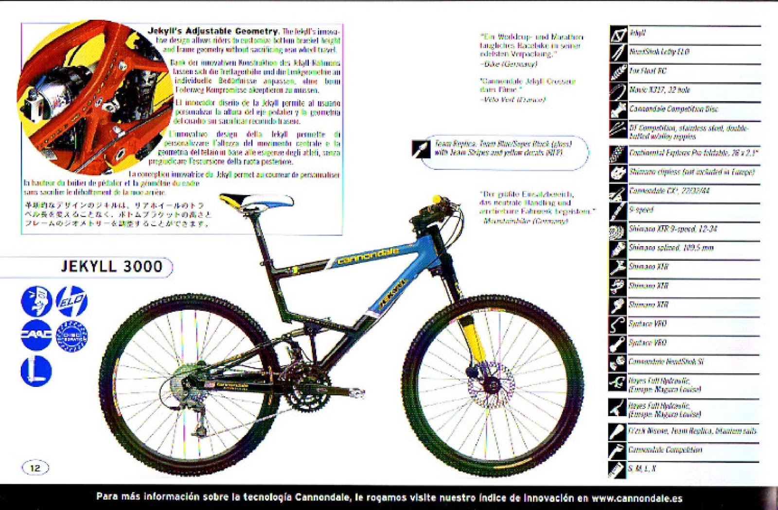 CATALOGUES CANNONDALE CANNONDALE 2001