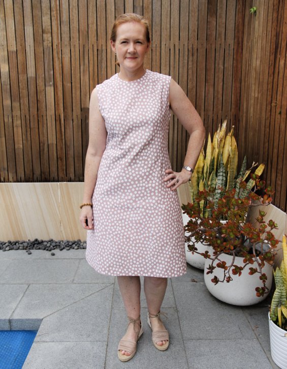 Tropical Orla Dress with a Boatneck and Buttons — Maker Style