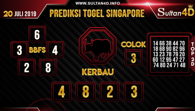 PREDIKSI TOGEL SINGAPORE SULTAN4D 20 JULI 2019