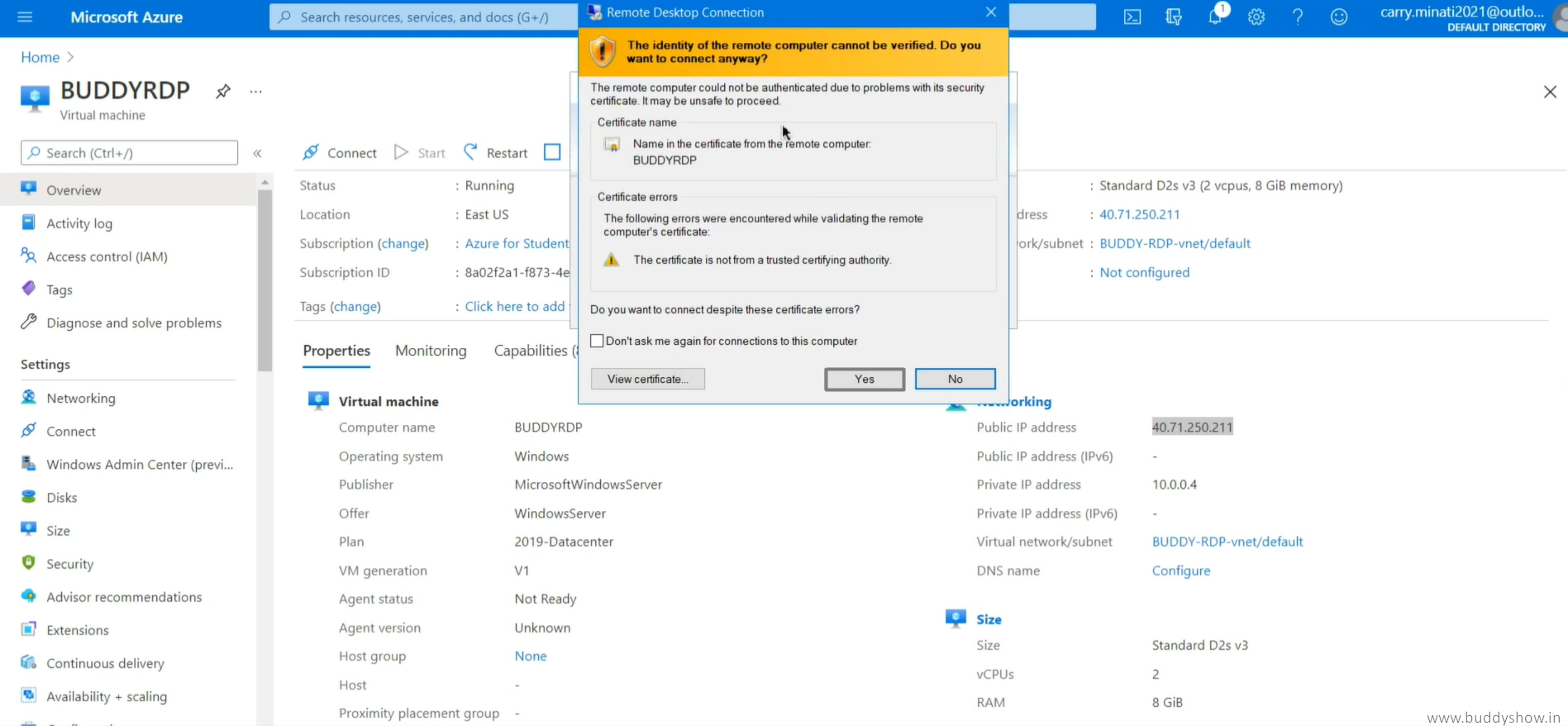 how to make azure rdp